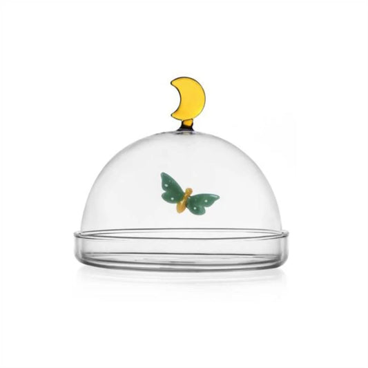Ichendorf Garden Picnic cupola con piatto farfalla e luna diam. 14 cm. by Alessandra Baldereschi