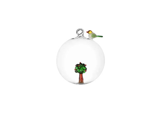 Ichendorf Milano Apple Pallina di Natale Melo-Uccellino in Vetro Borosilicato