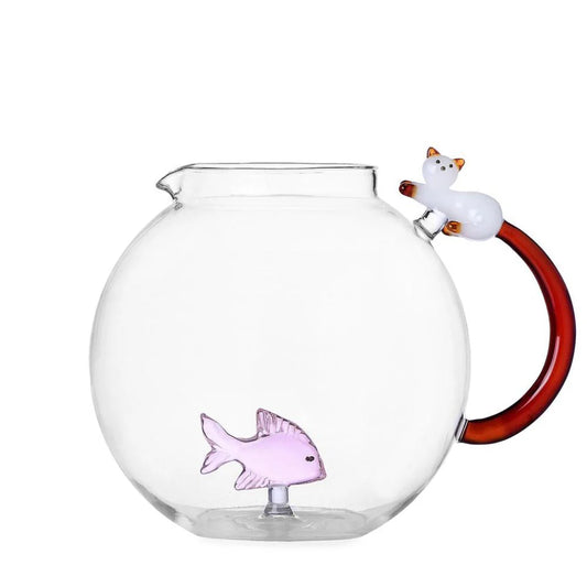 Ichendorf Tabby Cat brocca pesce rosa & gatto bianco con coda ambra by Alessandra Baldereschi