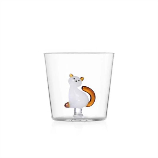 Ichendorf Tabby Cat tumbler gatto bianco coda ambra by Alessandra Baldereschi