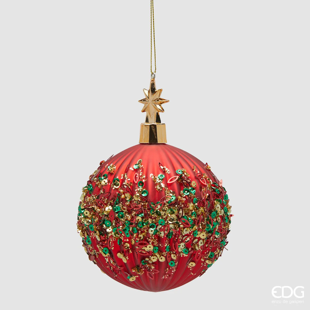 EDG · Enzo De Gasperi · Addobbo Palla Mille Perle · D 10 Cm · Red