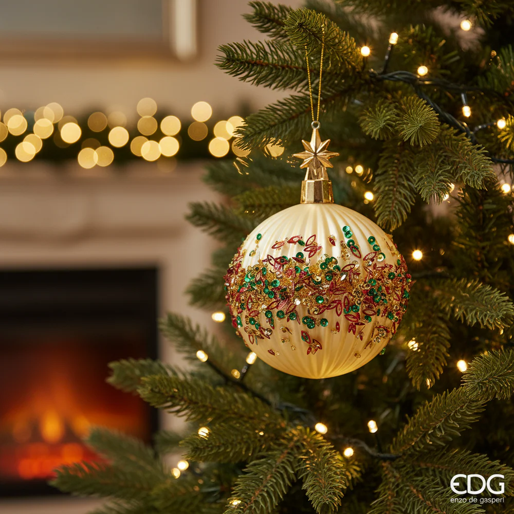 EDG · Enzo De Gasperi · Addobbo Palla Mille Perle · D 10 Cm · Gold
