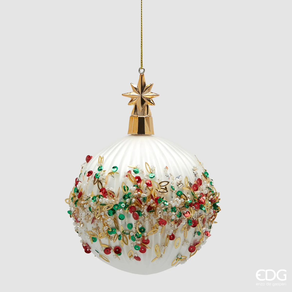 EDG · Enzo De Gasperi · Addobbo Palla Mille Perle · D 10 Cm · White