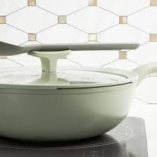 BergHOFF Wok con coperchio antiaderente Balance Sage 32cm