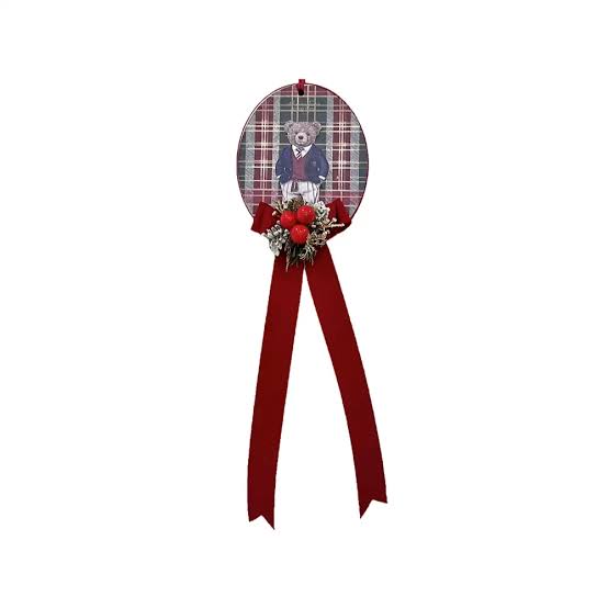 Madame Fioccò   Medaglione Lord S Tartan Con Fiocco E Decoro Floreale
