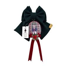 Madame Fioccò Fioccò verde bosco Lord con medaglione tartan H 30 cm