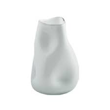 Enzo De Gasperi Vaso ammaccato in vetro H29 D18  BIANCO PERLA