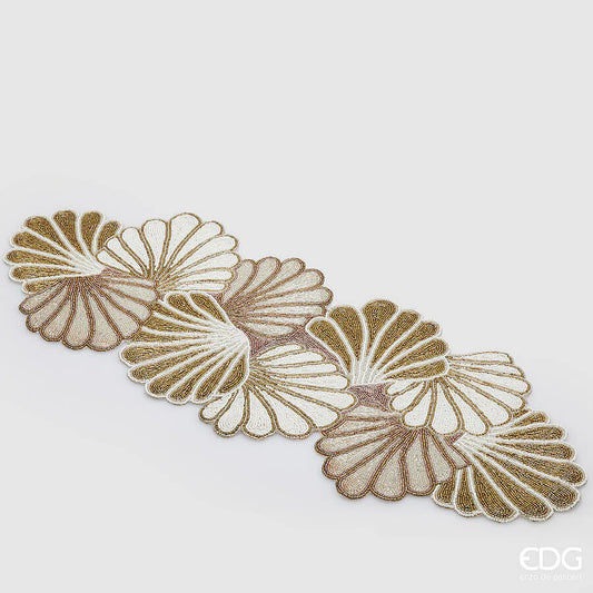 EDG Enzo De Gasperi Runner Conchiglie di Natale L 90 Cm L 30 Cm Rose Gold