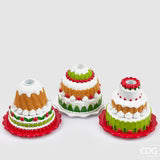 EDG Enzo De Gasperi Portacandela Natale a Forma di Torta H 10 Cm D 12 Cm Ass. Green Red 1 Pz