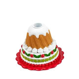 EDG Enzo De Gasperi Portacandela Natale a Forma di Torta H 10 Cm D 12 Cm Ass. Green Red 1 Pz