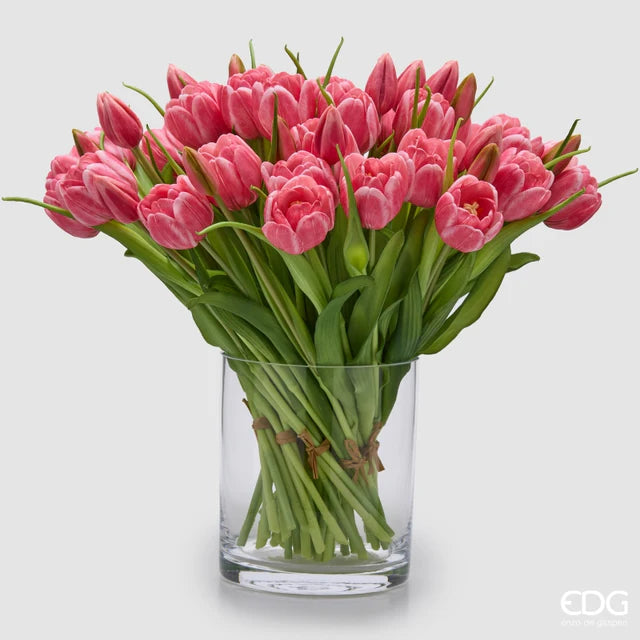 EDG Enzo De Gasperi Bouquet Tulipano Chiuso X4 H 40 Cm con Bocciolo Mauve