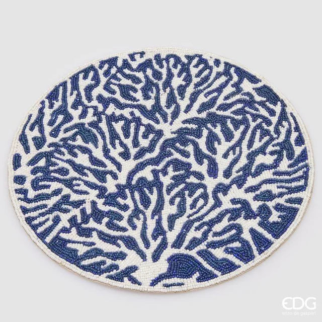 EDG Enzo De Gasperi Sottopiatto Coralli Rotondo D 36 Cm Bianco Blu