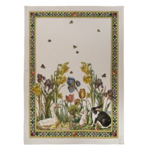 Tessitura Toscana Telerie Strofinaccio Bunny Garden Giallo Crema Cm 50x70