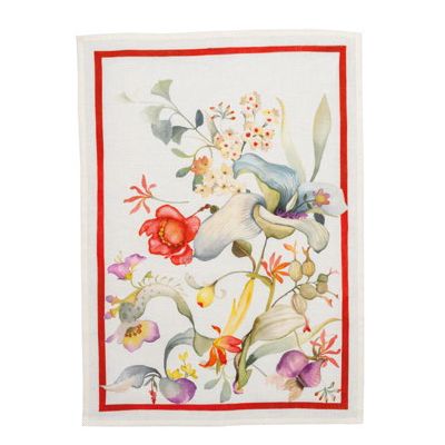 Tessitura Toscana Telerie Strofinaccio Crema Cm 50x70 Rosso Onirica
