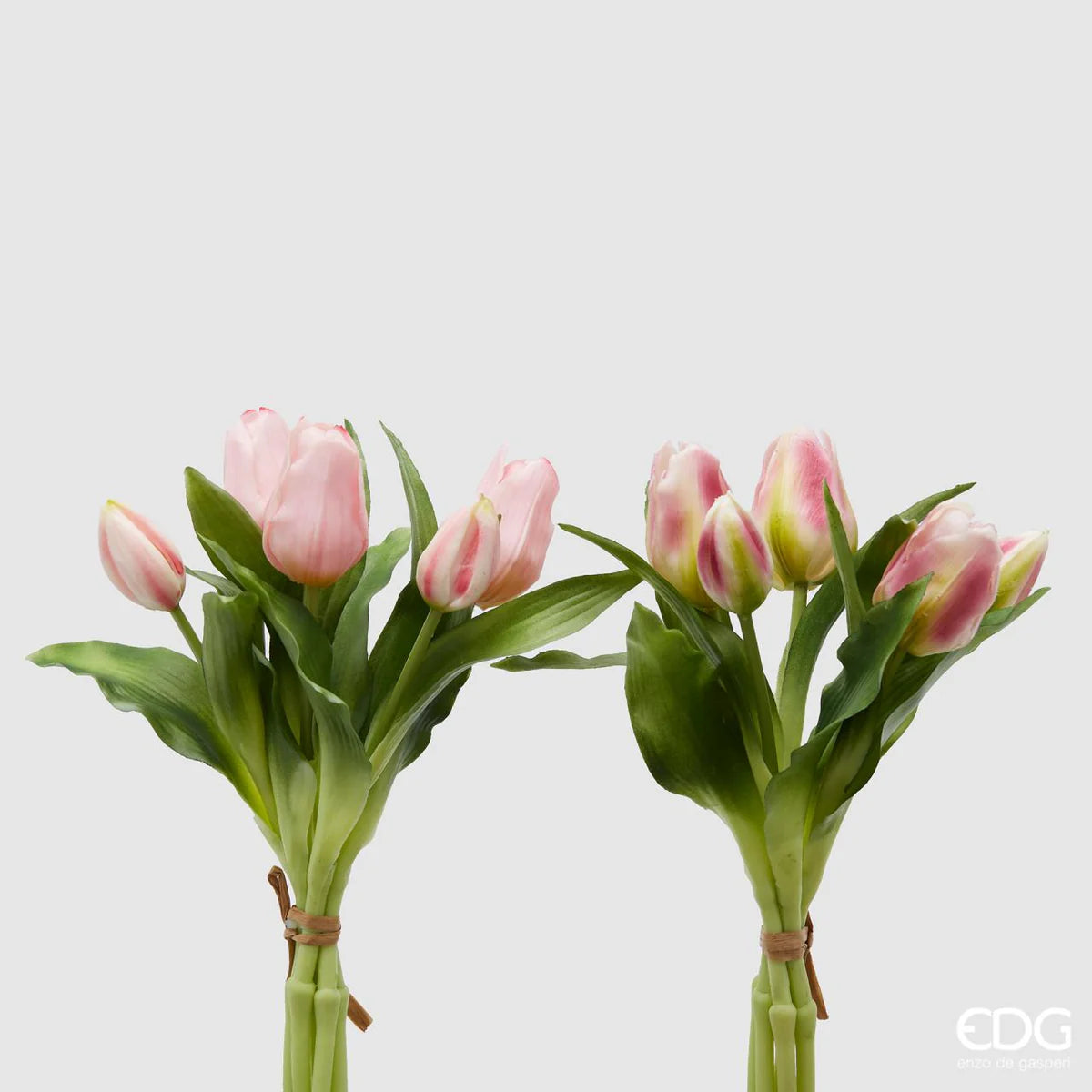 EDG Enzo De Gasperi Set 2 Bouquet Di Tulipani Rosa Antico H28 cm