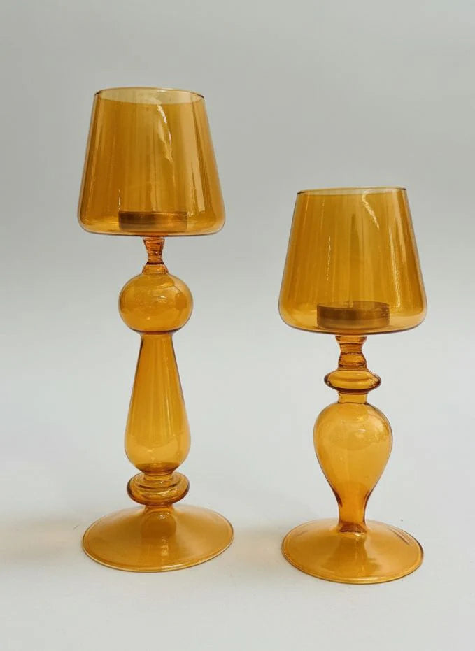 Blanc Mariclo' Portacandele "Ambra Élégance"  – Riflessi d’Oro e Atmosfere Romantiche