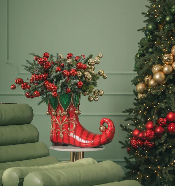 EDG Enzo De Gasperi Decoro Ramo Palle Mix  H53 cm Rosso