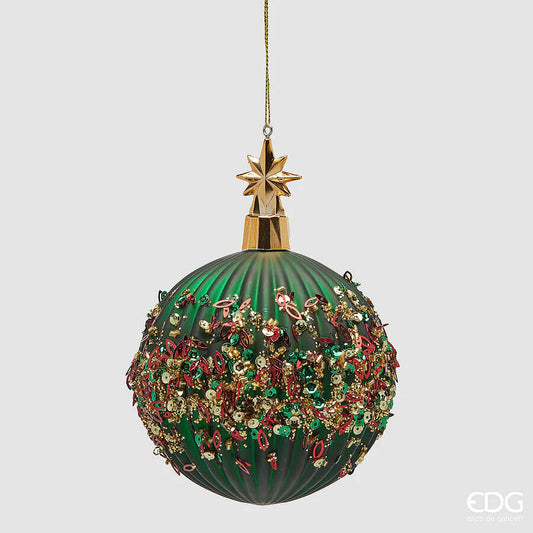 EDG · Enzo De Gasperi · Addobbo Palla Mille Perle · D 10 Cm · Green