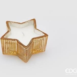 EDG Enzo De Gasperi Candela Stella H6,5 Cm D 10,5 Cm Ambra Scatola Regalo