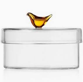 SCATOLA BASSA UCCELLINO AMBRA BIRDS - ICHENDORF