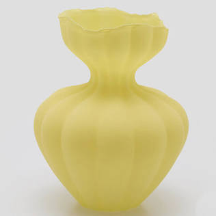 EDG Enzo De Gasperi Vaso Flow Sinuoso H32 cm Giallo