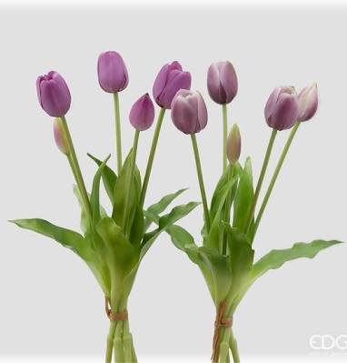 EDG - ENZO DE GASPERI   TULIPANO GOMM. OLIS MAZZO 5PZ H. 40 CM LILLA