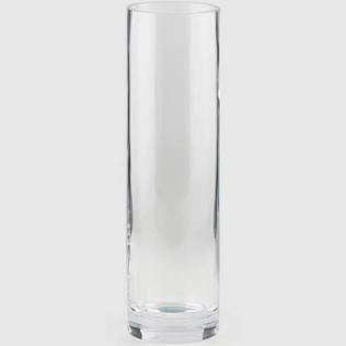 Vaso  Nida Optic Cilindrico In Vetro Trasparente – Design Essenziale H35 D14