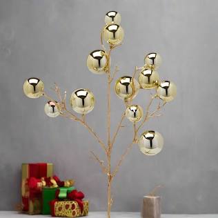 EDG Enzo De Gasperi Decoro Ramo Palle Mix 12 pezzi H53 cm Oro