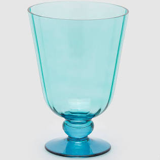 EDG Enzo De Gasperi Vaso Righe Coppa con Piede H 21 Cm D 15 Cm Azzurro