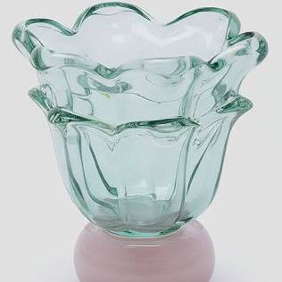 EDG Enzo De Gasperi Vaso Fiore in vetro con piede D15xH15.5 cm 4 varianti(1 unità)