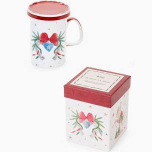 Nuvole di Stoffa Tazza Mug natalizia fiocco  "Giostra" 380 ml 2 varianti (1 unità)