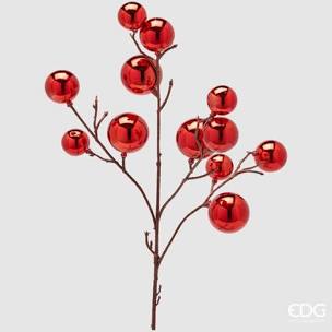 EDG Enzo De Gasperi Decoro Ramo Palle Mix  H53 cm Rosso