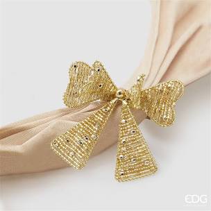 EDG Enzo De Gasperi Portatovagliolo Natale Fiocco D 6 Cm Gold