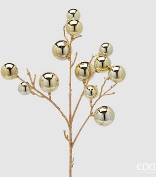 EDG Enzo De Gasperi Decoro Ramo Palle Mix 12 pezzi H53 cm Oro