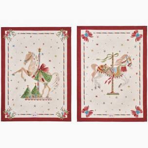Nuvole di Stoffa Strofinaccio Natalizio Giostra 40x20 cm