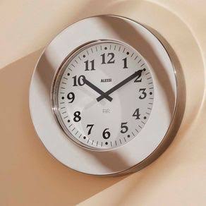 Momento, orologio da parete cromato, Alessi