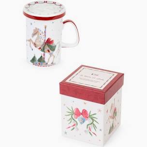 Nuvole di Stoffa Tazza Mug natalizia cavallo "Giostra" 380 ml 2 varianti(1 unità)