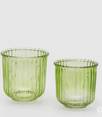 EDG Enzo De Gasperi Vaso Righe 2pz (14h14+12h12) C2 Light Green