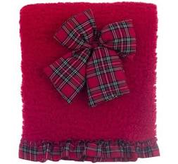 Blanc Mariclò Plaid Lapin Rosso 140×170 cm con Fiocco