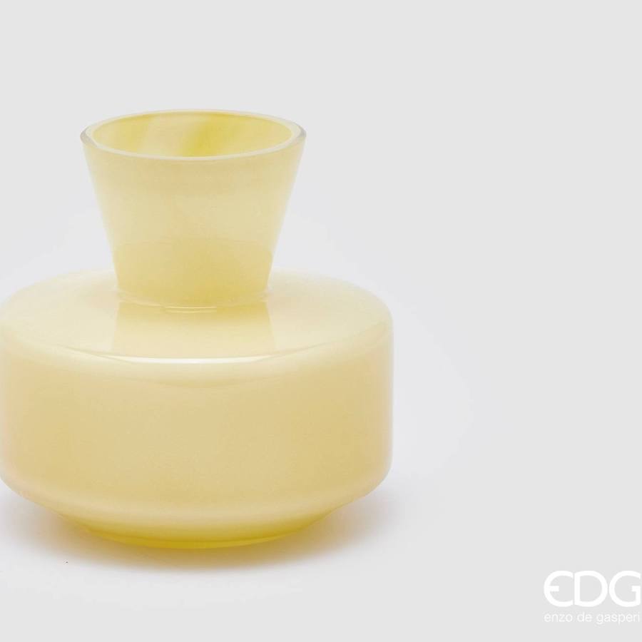 EDG Enzo De Gasperi Vaso Rotondo con Collo H15 D16 cm Giallo