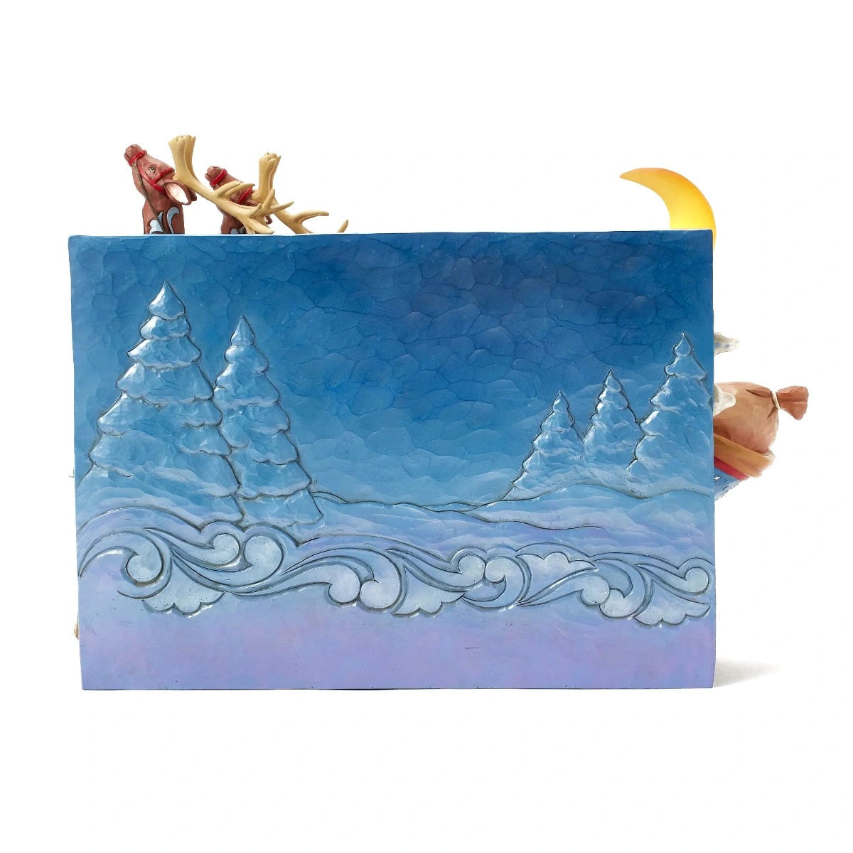 Slitta con Babbo Natale musicale e luminosa 29 cm Jim Shore