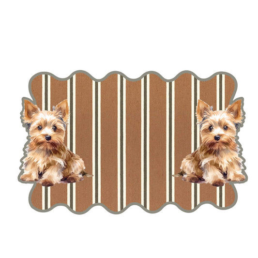 BLANC MARICLO’ Tovaglietta americana in vinile “Cagnolini Yorkshire” – 49 x 34 cm