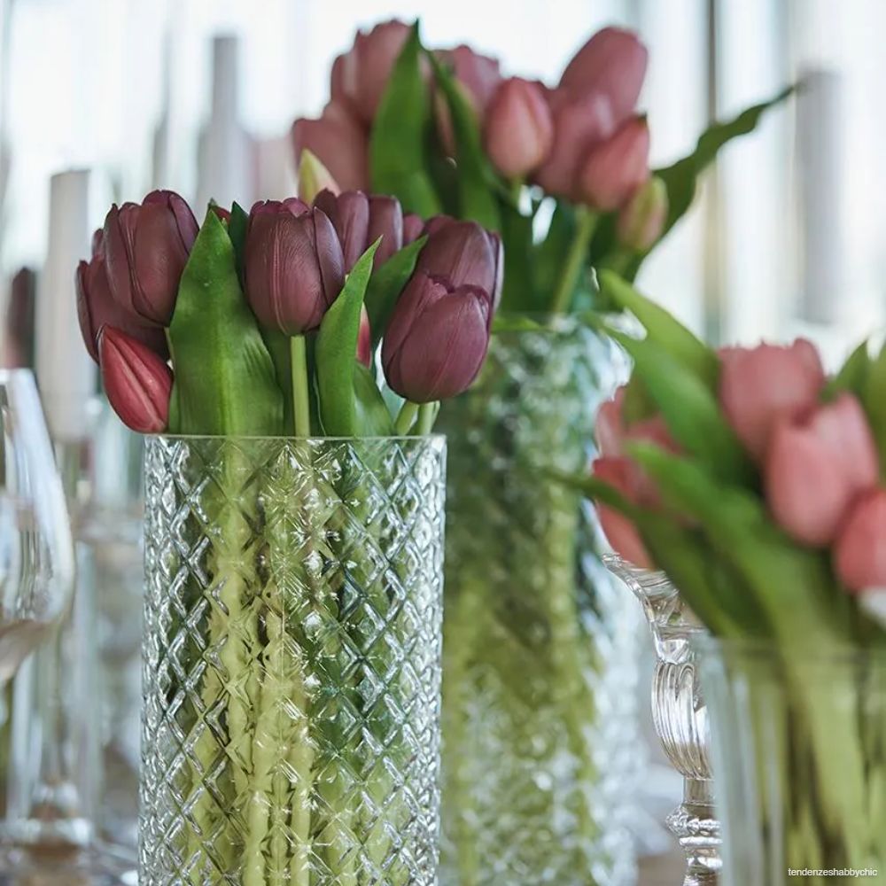 EDG Enzo De Gasperi Bouquet 5 Tulipani Olis Violet H 40 cm