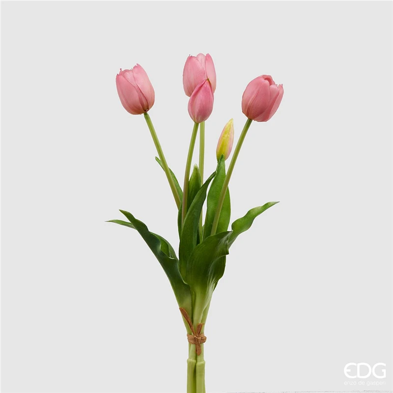 EDG - ENZO DE GASPERI   TULIPANO GOMM. OLIS MAZZO 5PZ H. 40 CM MAUVE